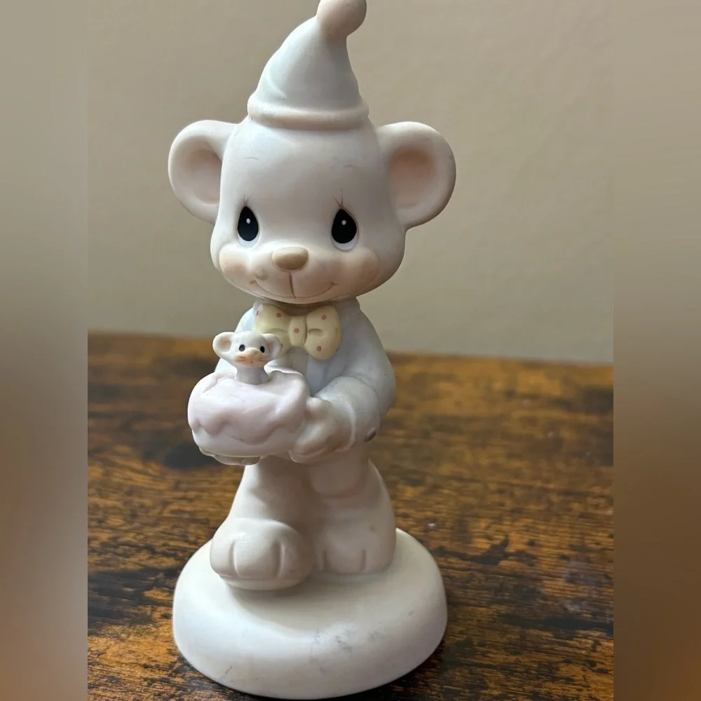 Precious Moments Cream Bear with Yellow Bow Tie